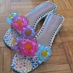 Betsey Johnson Floral Sandals with Colorful Accents